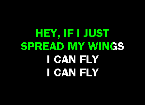 HEY, IF I JUST
SPREAD MY WINGS

I CAN FLY
I CAN FLY