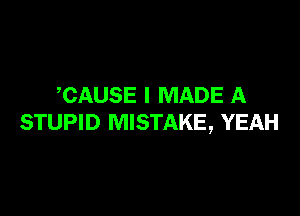 CAUSE I MADE A

STUPID MISTAKE, YEAH