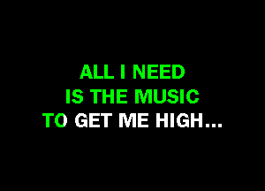 ALL I NEED

IS THE MUSIC
TO GET ME HIGH...