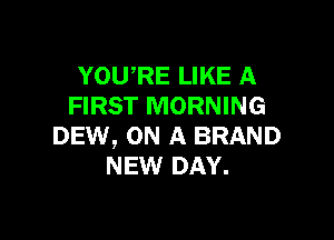 YOURE LIKE A
FIRST MORNING

DEW, ON A BRAND
NEW DAY.