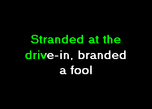 Stranded at the

drive-in. branded
a fool