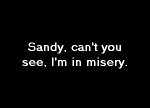 Sandy. can't you

see, I'm in misery.