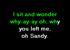 I sit and wonder
why-ay-ay oh, why

you left me,
oh Sandy.