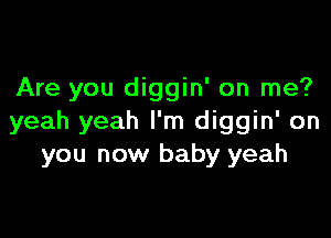 Are you diggin' on me?

yeah yeah I'm diggin' on
you now baby yeah