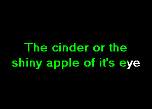 The cinder or the

shiny apple of it's eye