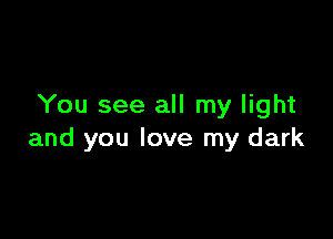 You see all my light

and you love my dark