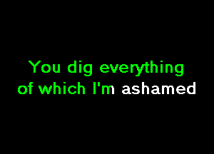 You dig everything

of which I'm ashamed