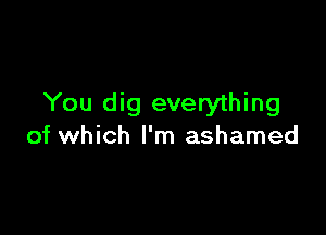 You dig everything

of which I'm ashamed