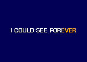 I COULD SEE FOREVER