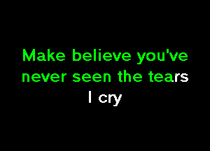 Make believe you've

never seen the tears
I cry