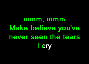 mmm, mmm
Make believe you've

never seen the tears
I cry