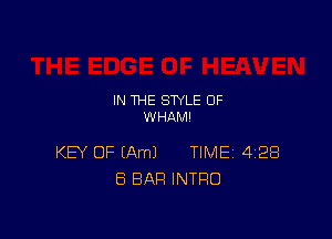 IN THE STYLE OF
WHAM!

KEY OF (Am) TIME 428
8 BAR INTRO
