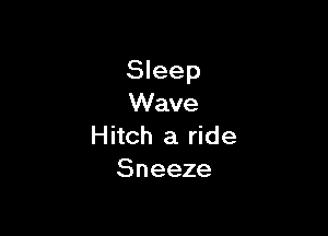 Sleep
Wave

Hitch a ride
Sneeze