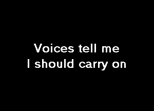 Voices tell me

I should carry on