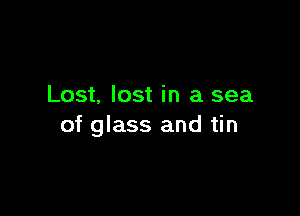 Lost, lost in a sea

of glass and tin