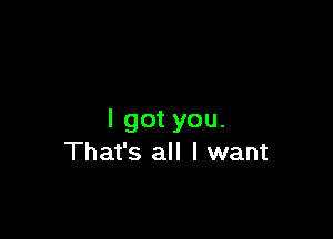 I got you.
That's all I want