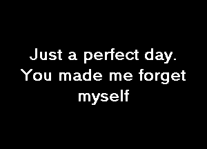 Just a perfect day.

You made me forget
myself