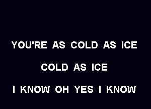 YOU'RE AS COLD AS ICE

COLD AS ICE

I KNOW OH YES I KNOW