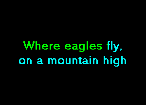 Where eagles fly,

on a mountain high