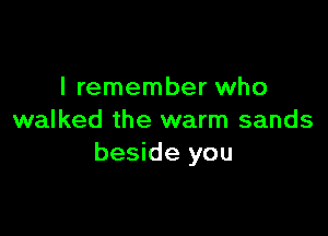 I remember who

walked the warm sands
beside you