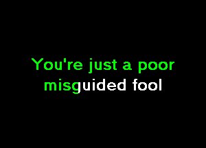 You're just a poor

misguided fool