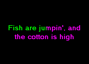 Fish are jumpin', and

the cotton is high