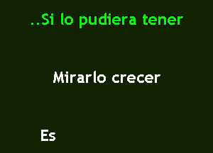 ..Si lo pudiera tener

Mirarlo crecer