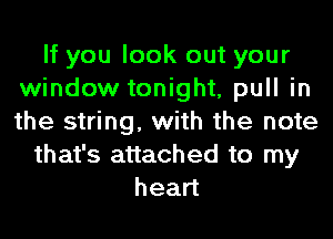 If you look out your
window tonight, pull in
the string, with the note

that's attached to my
head