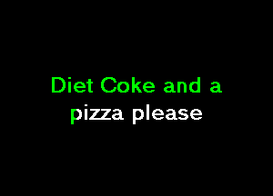 Diet Coke and a

pizza please
