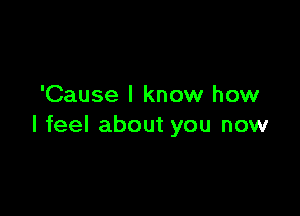 'Cause I know how

I feel about you now