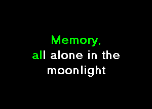 Memory,

all alone in the
moonlight