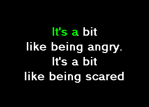 It's a bit
like being angry.

It's a bit
like being scared