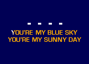 YOU'RE MY BLUE SKY
YOU'RE MY SUNNY DAY