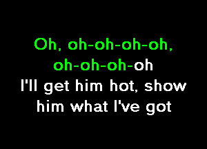 Oh, oh-oh-oh-oh,
oh-oh-oh-oh

I'll get him hot, show
him what I've got