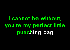 I cannot be without,

you're my perfect little
punching bag