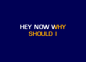 HEY NOW WHY

SHOULD I