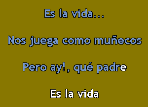 Es la Vida...

Nos juega como muriecos

Pero ay!, que' padre

Es la Vida