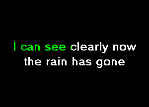 I can see clearly now

the rain has gone