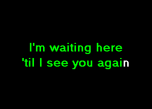 I'm waiting here

'til I see you again