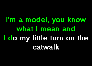 I'm a model, you know
what I mean and

I do my little turn on the
catwalk