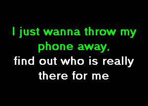 I just wanna throw my
phone away,

find out who is really
there for me