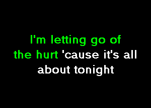 I'm letting go of

the hurt 'cause it's all
about tonight