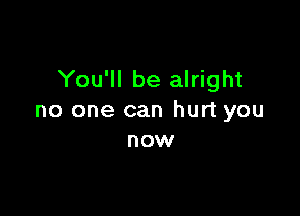 You'll be alright

no one can hurt you
now