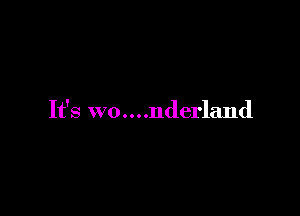 It's wo....nderland