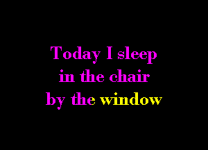 Today I sleep

in the chair
by the Window
