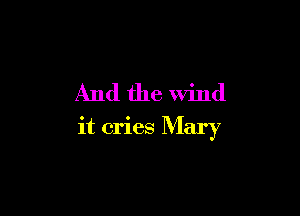And the Wind

it cries Mary