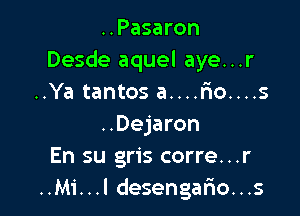 ..Pasaron
Desde aquel aye...r
..Ya tantos a....fio....s

..Dejaron
En su gris corre...r
..Mi...ldesengar10...s