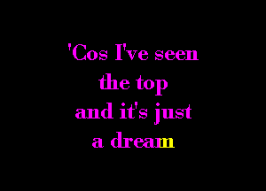 'Cos I've seen

the top

and it's just

adream