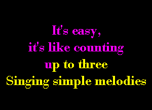 It's easy,
it's like counting
up to three
Singing Simple melodies