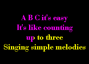 A B C it's easy
It's like counting
up to three
Singing Simple melodies